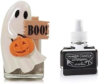 Yankee Candle Ghost Plug Diffuser Base with Light and Witches Brew Refill