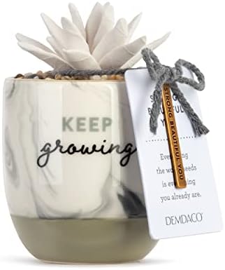 Demdaco Keep Growing Succulent Marbled Grey Ceramic Oil Diffuser