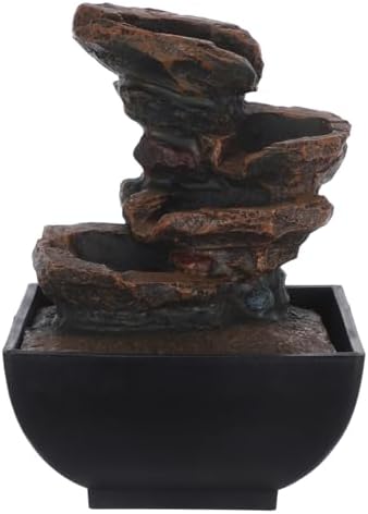 Cabilock Tabletop Fountain with LED Light and Water Sound
