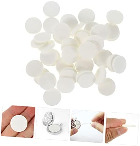 PRETYZOOM 100pcs Organic Cotton Aromatherapy Diffuser Pad Refills for Necklace