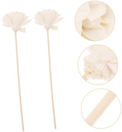 Zerodeko 8Pcs Natural Rattan Flower Diffuser Sticks for Essential Oils