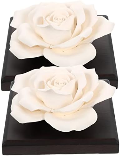 GLEAVI 2pcs Ceramic Rose Aroma Diffuser for Home Office and Car