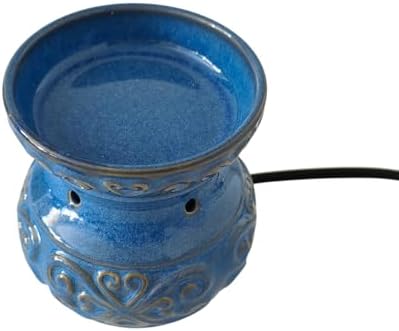 Hosley Blue Ceramic Electric Warmer and Caribbean Breeze Scented Oil Set