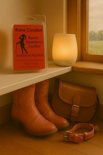 Rustic Strawberry Leather Wax Melts Pack of 2 Kane Candles