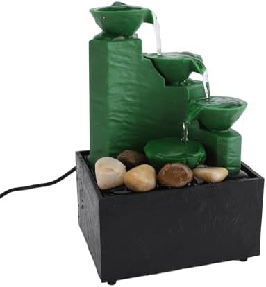 LED Light Tabletop Fountain with Stone for Home Office
