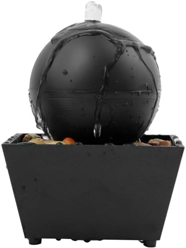 Tabletop Fountain with Light and Sound Black