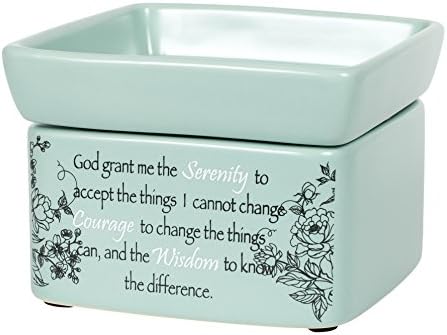 Serenity Prayer Teal White Electric 2 in 1 Candle Warmer