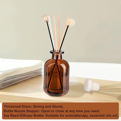 2 Pack 5oz Glass Reed Diffuser Bottles - Brown