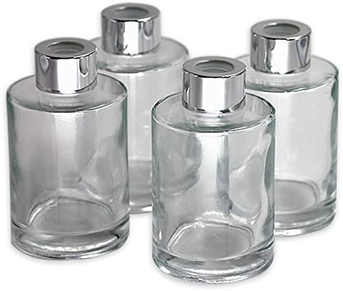 Set of 4 Glass Diffuser Bottles with Caps 42 Inches High