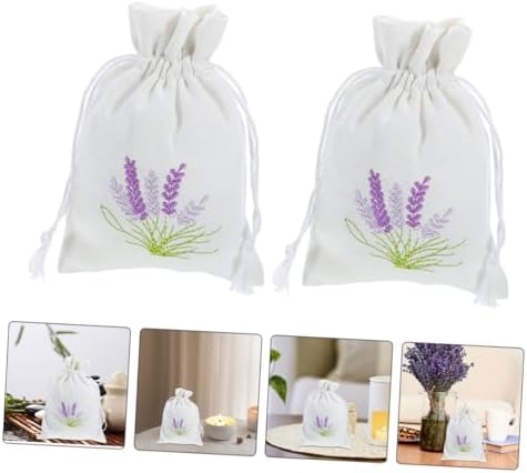PRETYZOOM 4Pcs Lavender Sachet Drawstring Bags