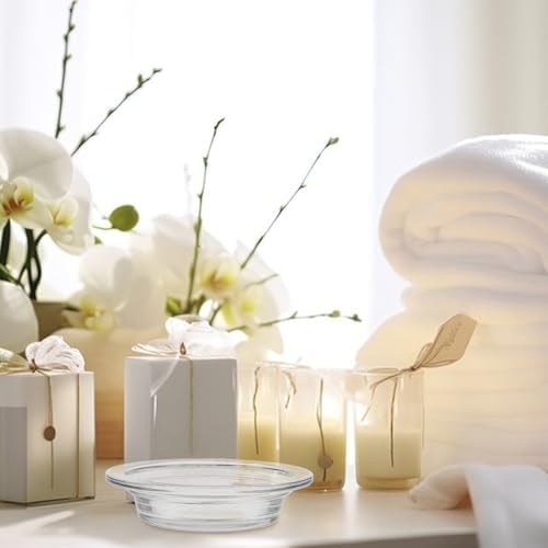Veemoon 2pcs Glass Aromatherapy Wax Burner Dish