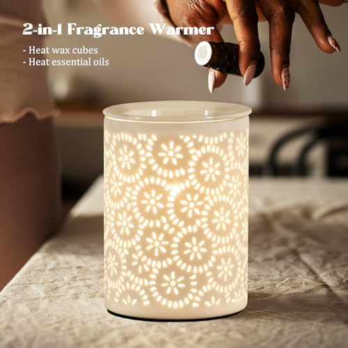 Floral Wax Melts Warmer with LED Light