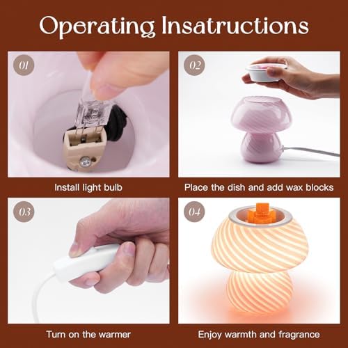 Candeldo Mushroom Wax Melter Warmer - Cute Fragrance Candle Lamp