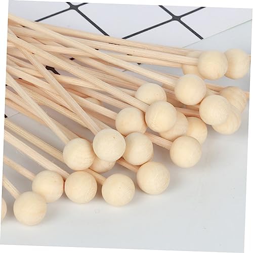 10Pcs Natural Rattan Diffuser Sticks with Wooden Beads for Home Office Fragrance