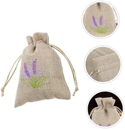 FUNNETOYU 5pcs Lavender Scented Drawstring Pouches Empty Sachet Bags
