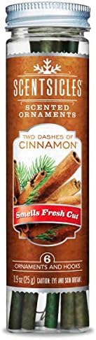 Enviroscent Scentsicles Scented Christmas Ornaments with Cinnamon Fragrance 6 Pieces
