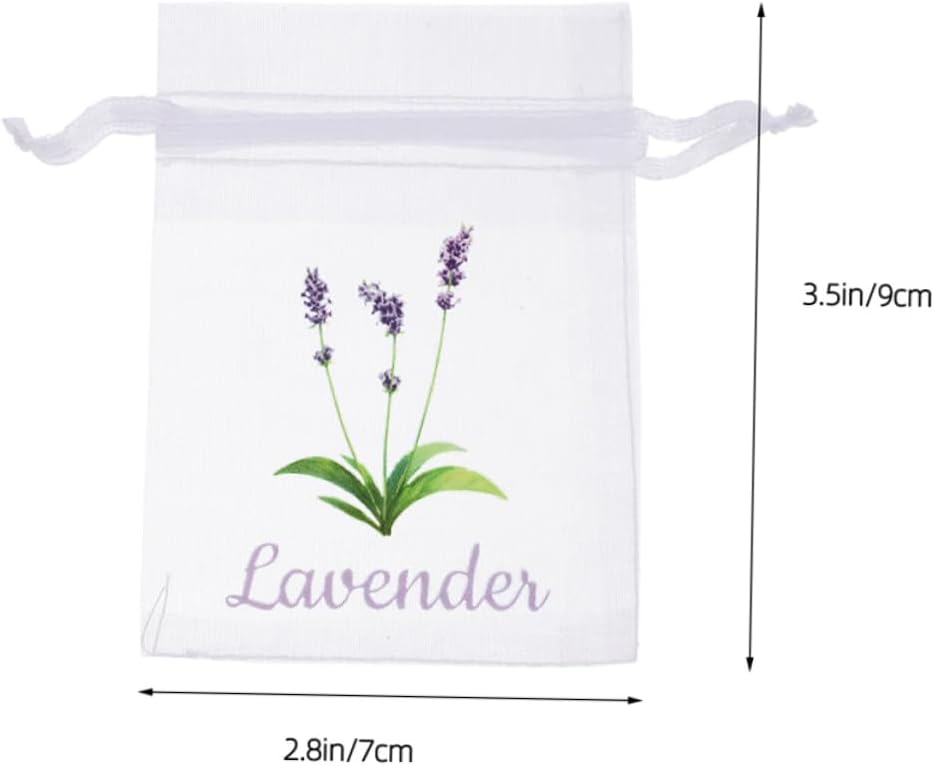 ABOOFAN 50pcs Lavender Drawstring Sachet Bags for Dried Flowers and Spices