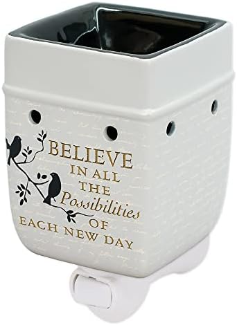 Believe Grey Ceramic Wax Warmer with Lamp