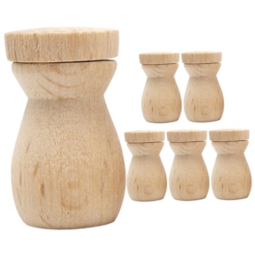 6pcs Wooden Diffuser Pendant Scented Oil Bottle for Car Home and Travel