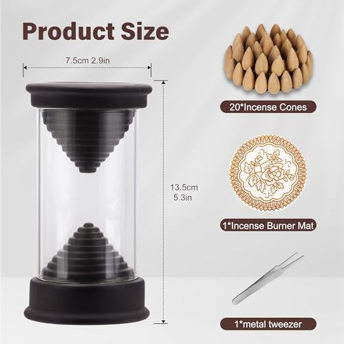Hourglass Backflow Incense Burner Waterfall Decor