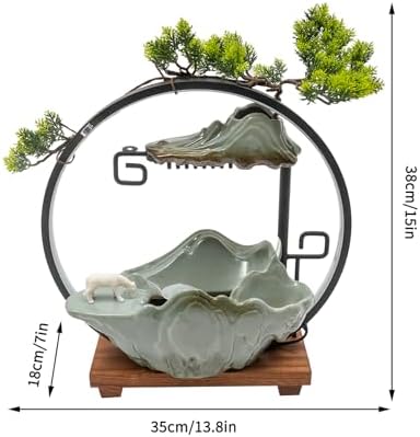 Tabletop Water Fountain with Mist and LED for Meditation