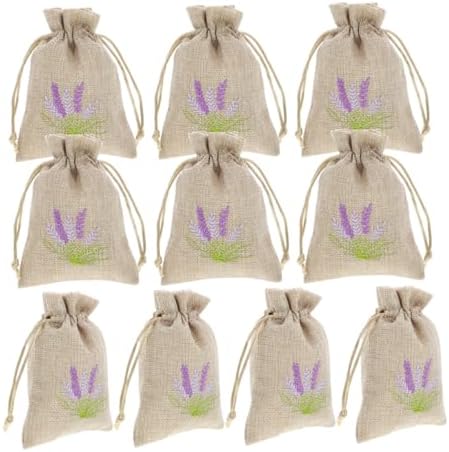 Sosoport 20pcs Lavender Sachet Bags Mini Embroidered Storage Drawstring Pouches