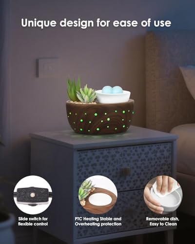 Luxarapy 4-in-1 Ceramic Wax Melt Warmer with PTC and LED Light