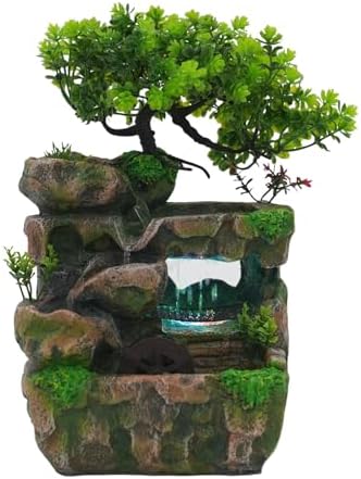 Water Fountain Rockery Ornaments with LED Light