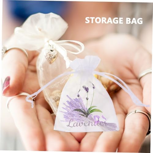 ABOOFAN 50pcs Lavender Drawstring Sachet Bags for Dried Flowers and Spices