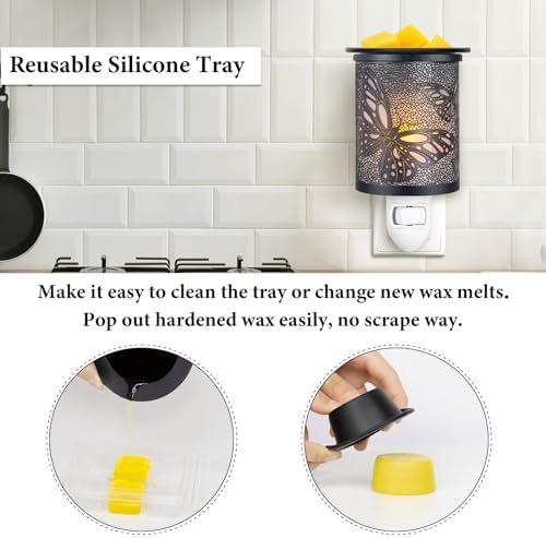 EQUSUPRO Metal Wax Melts Warmer with Night Light and Removable Dish