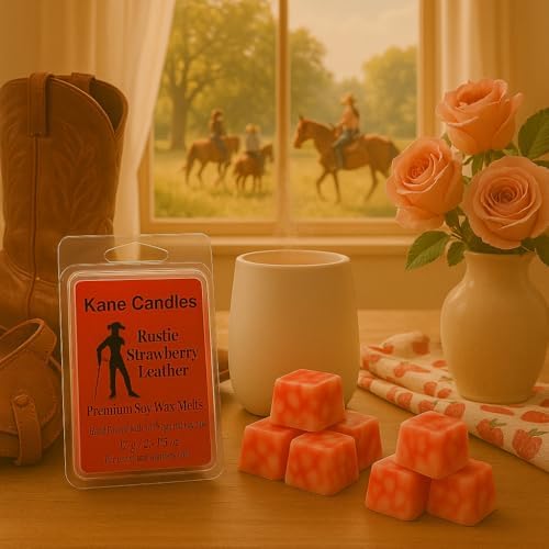 Rustic Strawberry Leather Wax Melts Pack of 2 Kane Candles