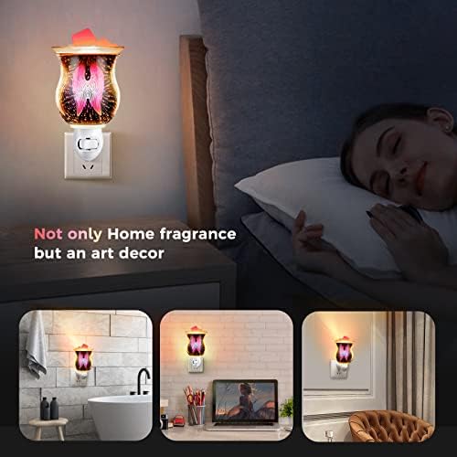 Angel Wing 3D Glass Wax Warmer with Night Light