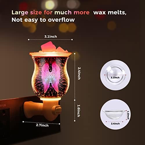 Angel Wing 3D Glass Wax Warmer with Night Light