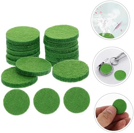 PRETYZOOM 30mm Deep Green Aromatherapy Cotton Pads 200-Pack