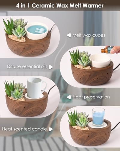 Luxarapy 4-in-1 Ceramic Wax Melt Warmer with PTC and LED Light