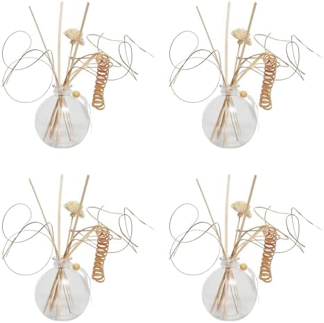 Hosley Glass Diffuser Bottles with Reeds Set of 4