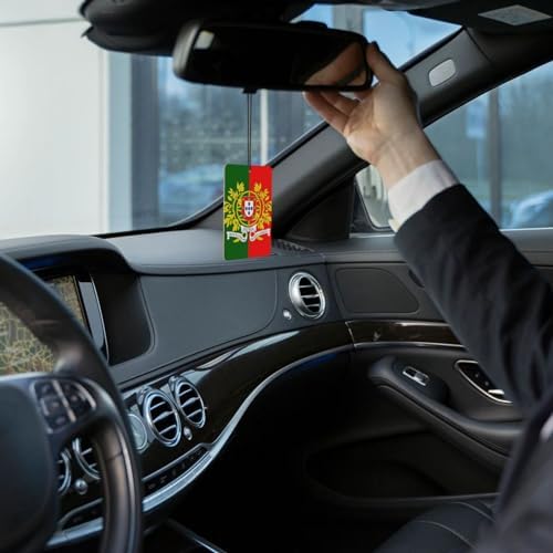 Portuguese Flag 6Pcs Car Scented Tablets with Hanging Rope