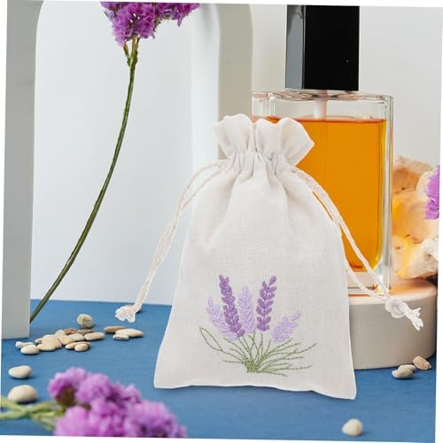 10Pcs Refillable Lavender Sachet Bags with Drawstring for Home and Travel