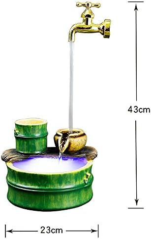 Indoor Water Fountain With LED Lights and Faucet Design