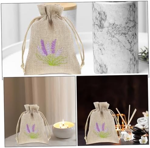 FUNNETOYU 5pcs Lavender Scented Drawstring Pouches Empty Sachet Bags