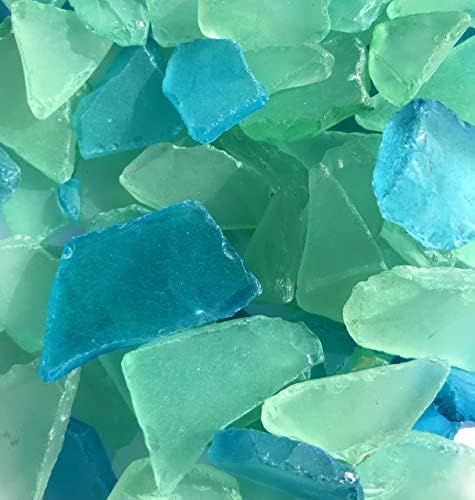 Caribbean Blue Green Sea Glass for Crafts 11oz