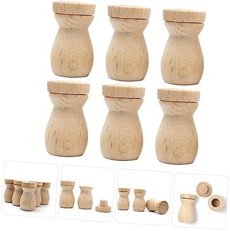 6pcs Essential Oil Diffuser Pendant Wooden Bottle Decor