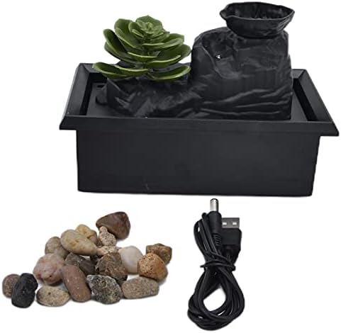 Yechiry Tabletop Fountain with LED Light and USB Power
