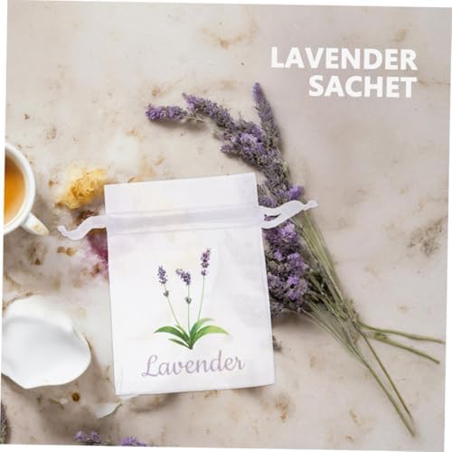 ABOOFAN 50pcs Lavender Drawstring Sachet Bags for Dried Flowers and Spices