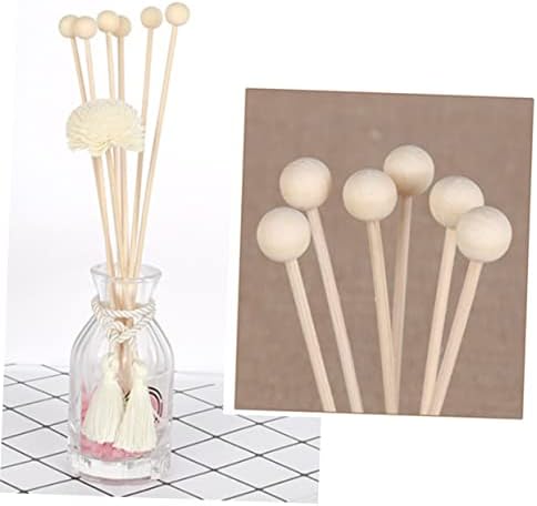 10Pcs Natural Rattan Diffuser Sticks with Wooden Beads for Essential Oil