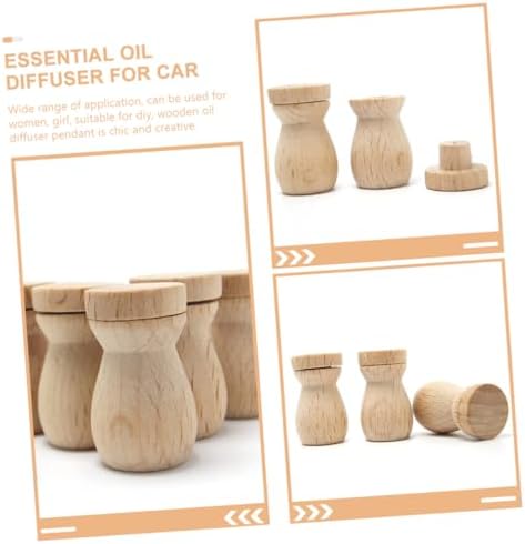6pcs Essential Oil Diffuser Pendant Wooden Bottle Decor