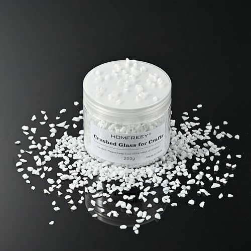 White Sea Glass Chips 2-4mm for Resin Art and Vase Fillers