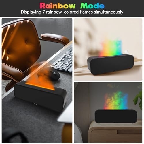 Music Sync Rainbow Flame Aromatherapy Diffuser with Remote Control