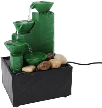 LED Light Tabletop Fountain with Stone for Home Office