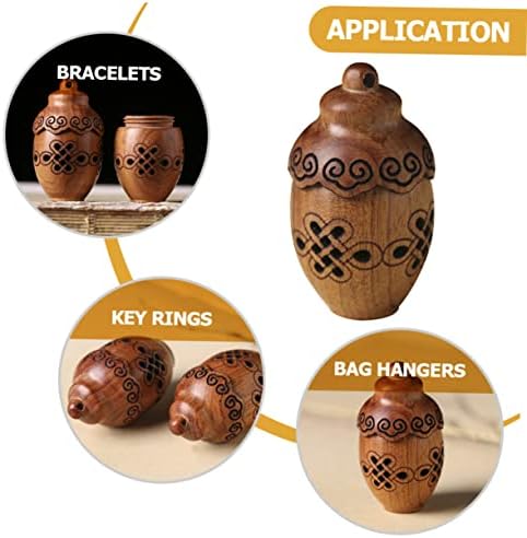 PartyKindom DIY Hollow Wood Aroma Bottle Pendant Essential Oil Diffuser